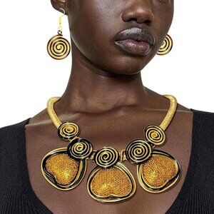 African Chunky Collar Ethnic Jewelry Set